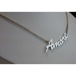 Collana Names argento platinato Amore Collana Names argento platinato Amore